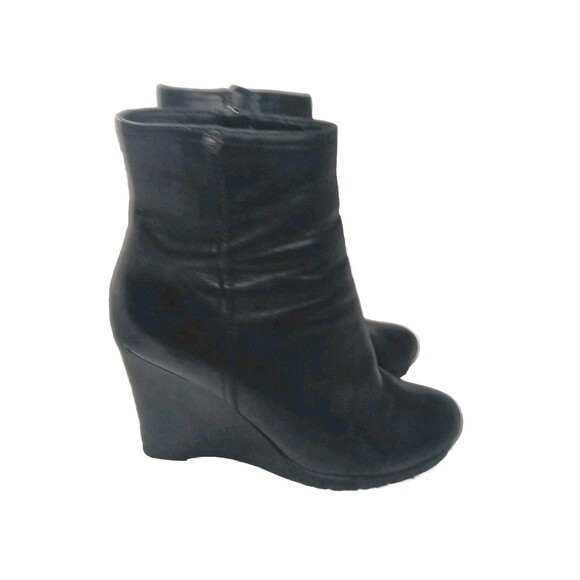 Prada Black Leather Wedge Boots Women's Size 36 | US 6 - Picture 3 of 15